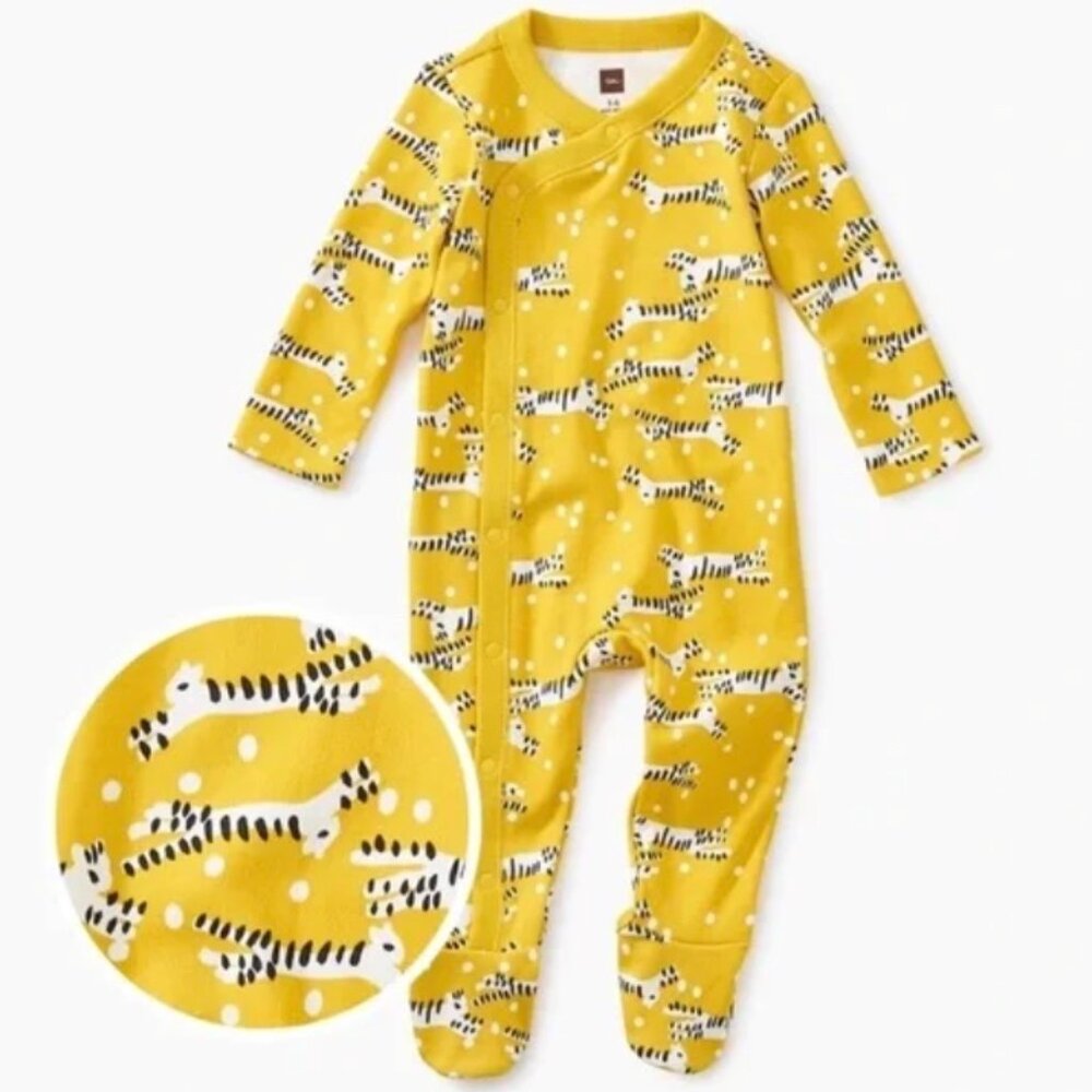 Tea Collection Yellow Tiger Footed Onesie One Piece